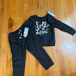Cat & Jack Charcoal Gray Toddler matching sweat set